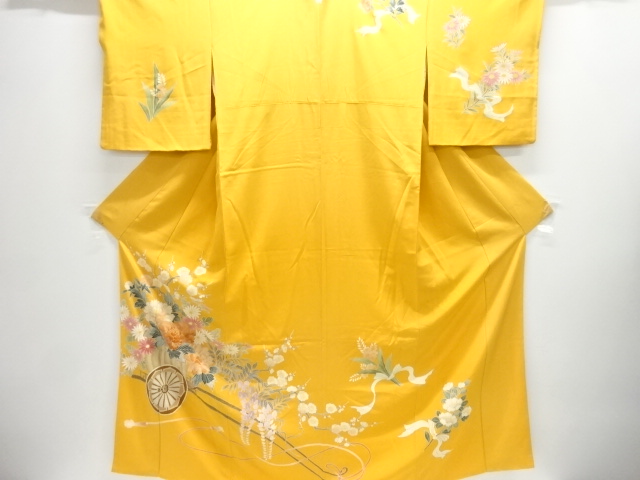 JAPANESE KIMONO / HOMONGI / FLOWER CART / ONE CREST 
